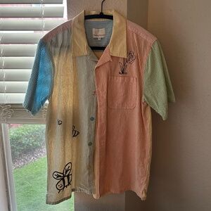 PINSTRIPE CAMP SHIRT Teddy Fresh Size S